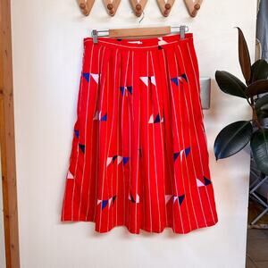 Molly Bracken Retro Red Midi Skirt